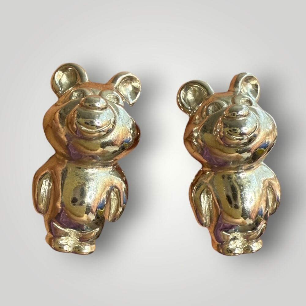 Vintage Cufflinks Heavy Sterling silver Russian Bear USSR Style
